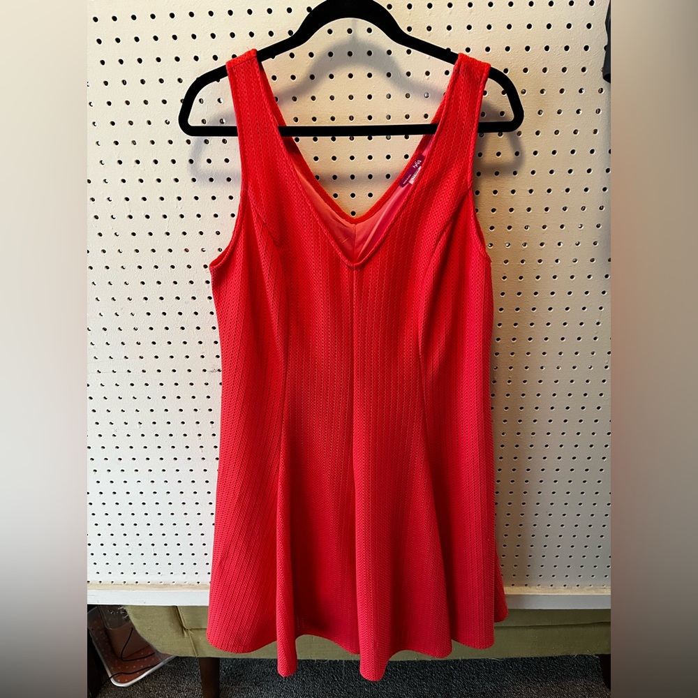 Hot Coral Swing Dress 1X
